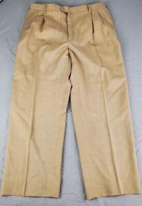 Zanella Mens Dress Pant Gold 38 Wool Pleated Front