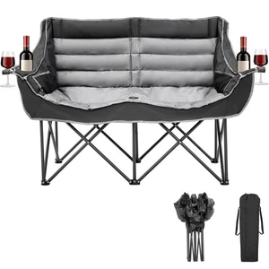 NAIZEA Oversized Double Camping Chair, Folding 2 Person Camping Chair Loveseat - Picture 1 of 15