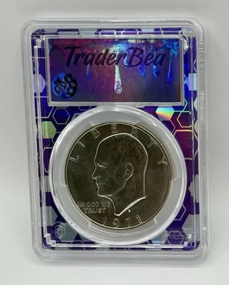 1971 S Eisenhower Ike dólar de prata $1 PCGS MS 67 laje personalizada - Imagem 1 de 2