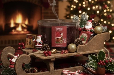 Yankee Candle Pipa de Santa Cereza Tabaco Grande 17 OZ ETIQUETA BLANCA RARA - NUEVA 🎅🏻 Foto 1 de 4