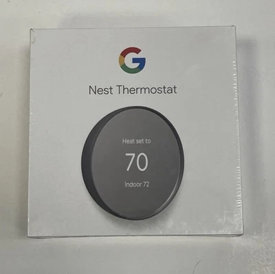 Google Nest Smart Thermostat Charcoal Gray Black G4CVZ Factory SEALED NEW - Image 1 of 2