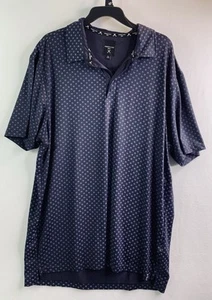 Kenneth Cole NWT Men's X-Large Navy Blue Golf Polo Shirt Geometric Print - Picture 1 of 7