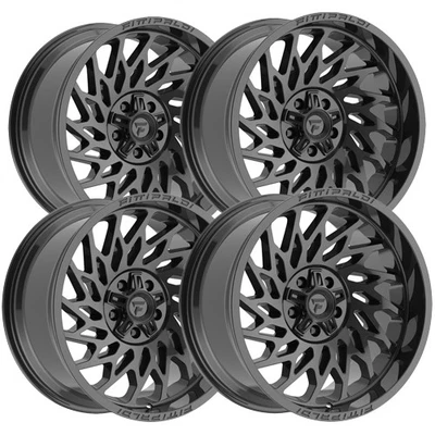(Set of 4) Fittipaldi FA20B 20x10 5x5"/5x5.5" -19mm Gloss Black Wheels Rims Foto 1 de 4