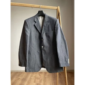 Scabal Savile Row 3 Button Cotton Linen Striped Blazer Size EUR 50R - Picture 1 of 11