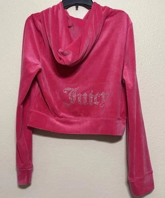 JUICY COUTURE BLING Velour Pink Hoodie Size EXTRA LARGE NWT - Image 1 of 4