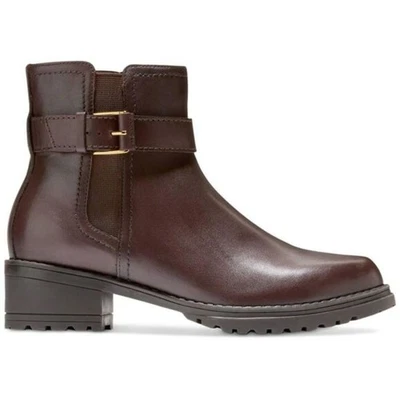 Cole Haan Waterproof Brown Leather Ankle Boots – Size 7, Buckle Detail, Lug Sole - Image 1 of 4