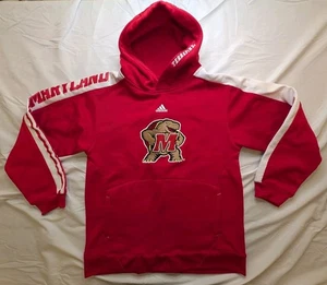 Adidas University Of Maryland Hoodie w/ Testudo Logo - Red - Youth Large - UMD - Picture 1 of 12