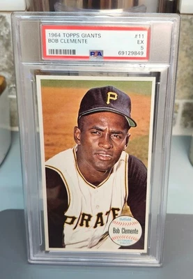 1964 Topps Giants #11 Роберто Клементе (HOF) PSA 5 ~ центрированная карта Sharp  - Изображение 1 из 2