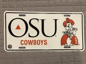 Vintage OSU, Oklahoma State University Cowboys Pistole Pete Nummernschild - NOS - Bild 1 von 2