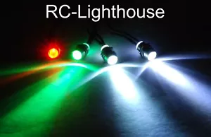 RC LED Lights for your RC Heli or Airplane. Flashing LED aviation 1W1WF1RF1GF 5m - Picture 1 of 3