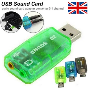 5.1USB to 3.5mm mic headphone Jack Stereo Headset 3D Sound Card Audio Adapter PC - Picture 1 of 12