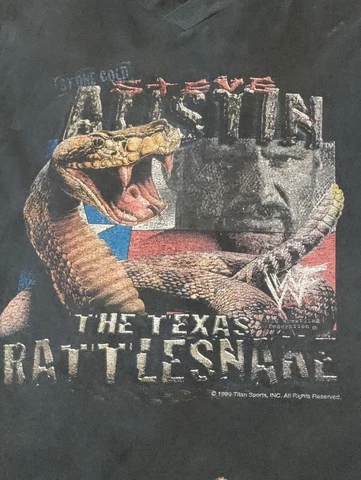 Vintage 90s WWF Stone Cold Steve Austin T Shirt XL Texas Rattlesnake Thrashed Cover