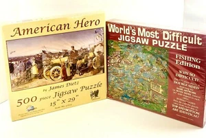 CLEARANCE Sealed Puzzles 1993 Buffalo Games Fishing 529 /SunsOut Hero 500 Damage - Picture 1 of 12