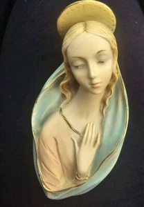 Vintage Maria Madona betend handbemalt Wandbehang nummeriert Made in Italy 4 Zoll - Bild 1 von 7