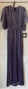 Norma Kamala Women's XS/34 Velvet Powder Purple Long Belted Obie Gown NWT - Picture 1 of 10