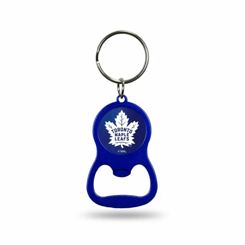 Toronto Maple Leafs Bottle Opener Keychain Team Color Metal Hockey Cover