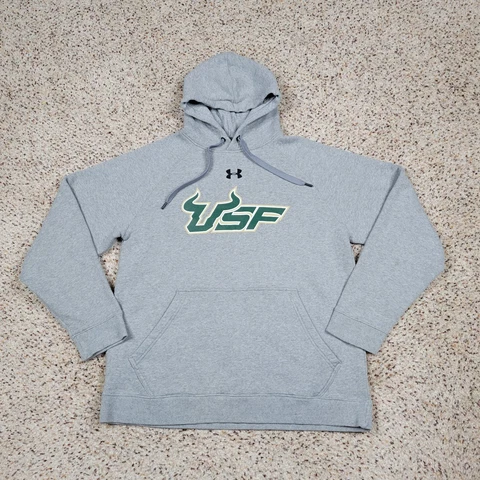 South Florida Bulls Sweatshirt Mens Large Gray Under Armour Football USF College Cover