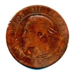 Eine Uralte Französische NAPOLEON III Münze :) von 1855 - Bild 1 von 2