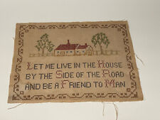Vintage Tapestry Needle Point Home Poem Wall Decor