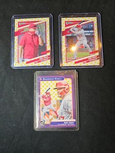 Lot Of 3 2021 Panini Donruss Mike Trout #170 / #170 / #14 All #d/19 Emoji Mask