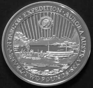 South Georgia & Sandwich 2£ Silver Proof 2007 IPY Aurora Expedition KM#34a - Picture 1 of 2