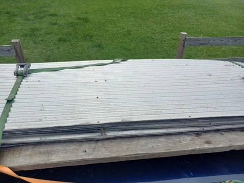 Vintage Rare 20 Panels Of Corrugated Small Rib Aluminum Roofing Siding 26" X 7' Cover