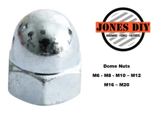 TUERCAS DOMO ZINC M6 M8 M10 M12 M16 CABEZA HEXAGONAL TUERCAS ABOVEDADAS ACERO SUAVE - Imagen 1 de 2