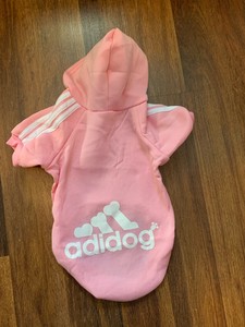 pink adidas dog hoodie