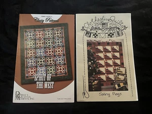 2 Large Bed Sized Bordered Quilt Patterns "Spirit of the West" & "Sailing Flags" - Picture 1 of 5