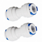 Pair of Straight Quick Connector Push Fit 3/8" x 3/8" For Water Filters
