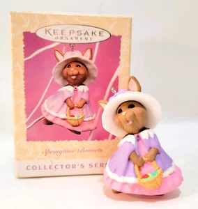1997 Hallmark Keepsake Collection Ornament Springtime Bonnets Bunny Rabbit - Picture 1 of 7