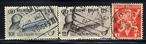 1945 Belgium Stamp Belgie de Luxe SCA90🦁 & 1947 Crossbowman🏹 Train SCPP30 - Picture 1 of 1