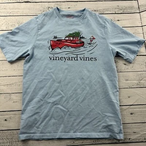 Vineyard Vines Nauti List Christmas Short Sleeve T Shirt Youth Large Blue - Picture 1 of 6