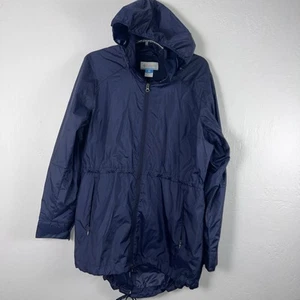 Columbia Firwood giacca lunga donna grande omni tech full zip con cappuccio ~blu navy - Foto 1 di 8