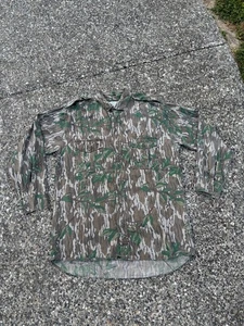 VTG Mossy Oak Green Leaf Camo Button Up Long Sleeve Shirt Mens XL USA Made - Picture 1 of 5