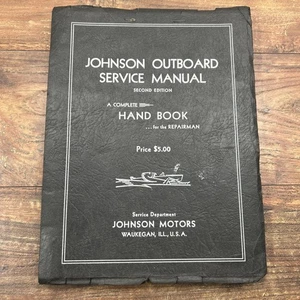Johnson Outboard Service Repair Manual Second Edition 2nd Handbook 1950s Vintage - Picture 1 of 18