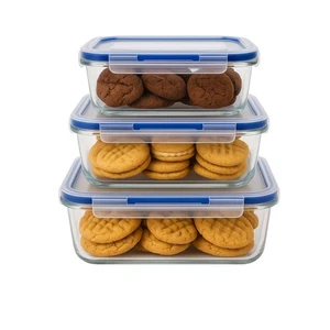 Set 3 contenitori ermetici per alimenti plastica con coperchio Contenitore Frigo - Imagen 1 de 7