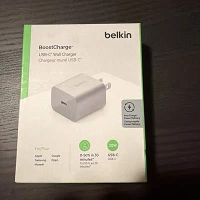 Nuevo Cargador de Pared Belkin Boost Carga Rápida 20W USB-C L Garantía Apple y Android Foto 1 de 2