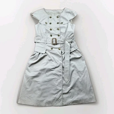 Vestido Burberry London Doble Pecho Con Cinturón Mujer Talla 10 Beige  Foto 1 de 4