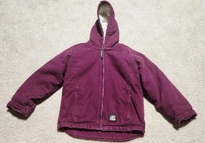 Berne Jacket Girls Small 7/8 Cranberry Canvas Sherpa Lined Workwear RN: 16101 - Picture 1 of 11