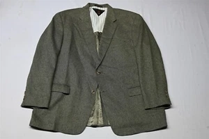 Vtg Tommy Hilfiger 48R Green Tweed 100% Wool USA Made Blazer Jacket Sport Coat - Picture 1 of 12