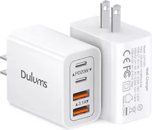 40W USB C Charger Cube, 2-Pack Wall Plug Fast Charging Block, 4-Port PD+QC Power - Picture 1 of 12