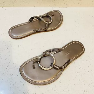 Bernardo Damen-Sandalen Größe 9 M metallic grau flach schöner Zustand - Bild 1 von 14