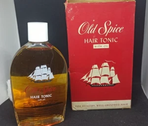 SHULTON OLD SPICE HAIR TONIC OIL BRILLANTINA UOMO ORIGINALE VINTAGE 118ML 4OZ - Foto 1 di 9