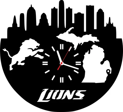 Wall clock nfl team detroit lions football gifts for him men women lover Cover