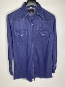 Camisa vaquera occidental a presión perla cola larga Champion de colección para hombre •Talla 15,5-33 *USADA EN EXCELENTE ESTADO - Imagen 1 de 8