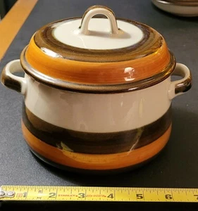Mid-Century Swedish Rorstrand Annika Beige/Brown/Orange Lidded Casserole - 152 - Picture 1 of 8