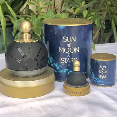 PERFUME PURO Lagerfeld Sun Moon Stars original de colección 1 oz + mini juego de perfume nuevo en caja Foto 1 de 4