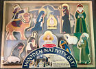 Melissa & Doug Classic Wooden Christmas Nativity Set With 4-Piece Stable and 11