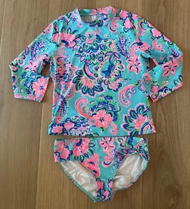 Lilly Pulitzer Girls Bobby Swim Rash Guard Tankini Bikini Set Size 12 Multicolor - Picture 1 of 4